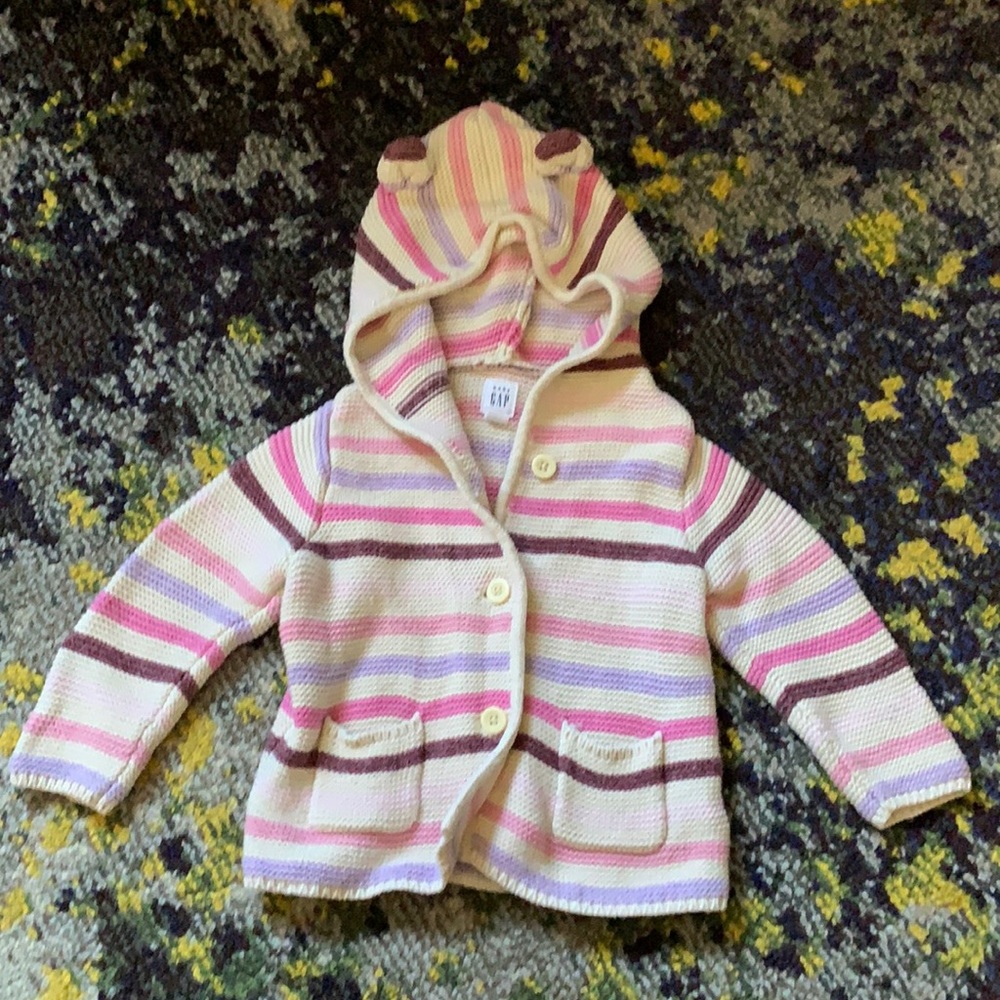 Gap Stripe Cardigan Hoodie Sweater with ears